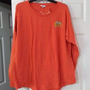 XXL Crown & Ivy Orange Elephant Sweatshirt